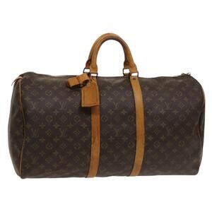 LOUIS VUITTON Monogram Keepall 55 Boston Bag M41424